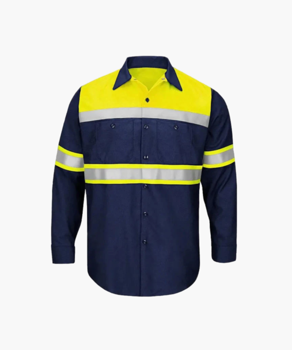 Camisa de Seguridad 100% Algodón con Cinta Reflectiva